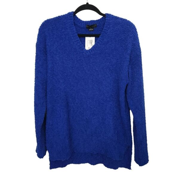 Sanctuary Evereve Teddy V-Neck Long Sleeve Slight high-low Sweater Oversized S - Picture 1 of 8